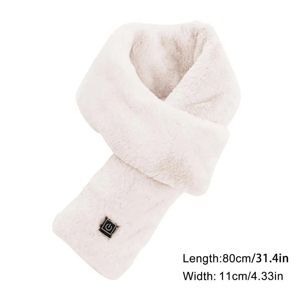 USB Winter Warm Heating Scarf Three-gear Temperature Control Heated Scarf Neck Plus Velvet Wrap Warmer For Outing Cycling