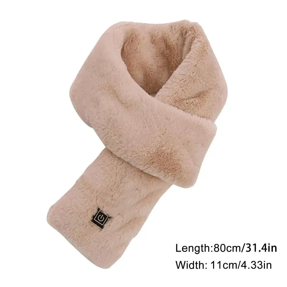 USB Winter Warm Heating Scarf Three-gear Temperature Control Heated Scarf Neck Plus Velvet Wrap Warmer For Outing Cycling