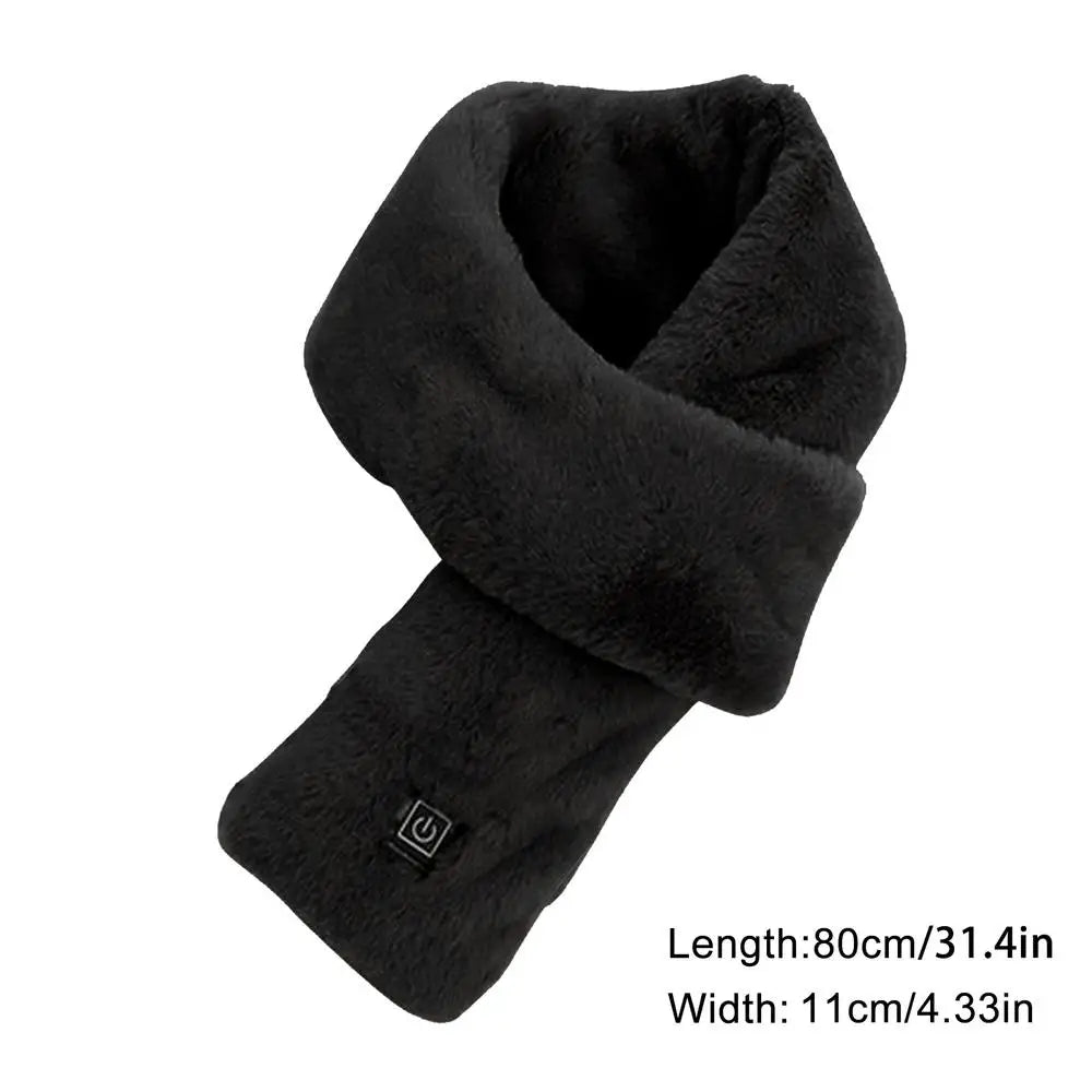 USB Winter Warm Heating Scarf Three-gear Temperature Control Heated Scarf Neck Plus Velvet Wrap Warmer For Outing Cycling