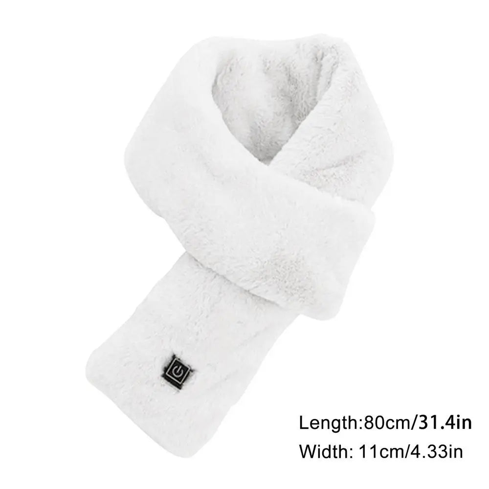 USB Winter Warm Heating Scarf Three-gear Temperature Control Heated Scarf Neck Plus Velvet Wrap Warmer For Outing Cycling