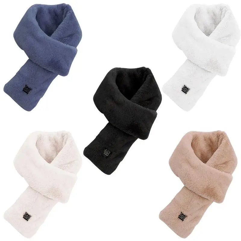 USB Winter Warm Heating Scarf Three-gear Temperature Control Heated Scarf Neck Plus Velvet Wrap Warmer For Outing Cycling