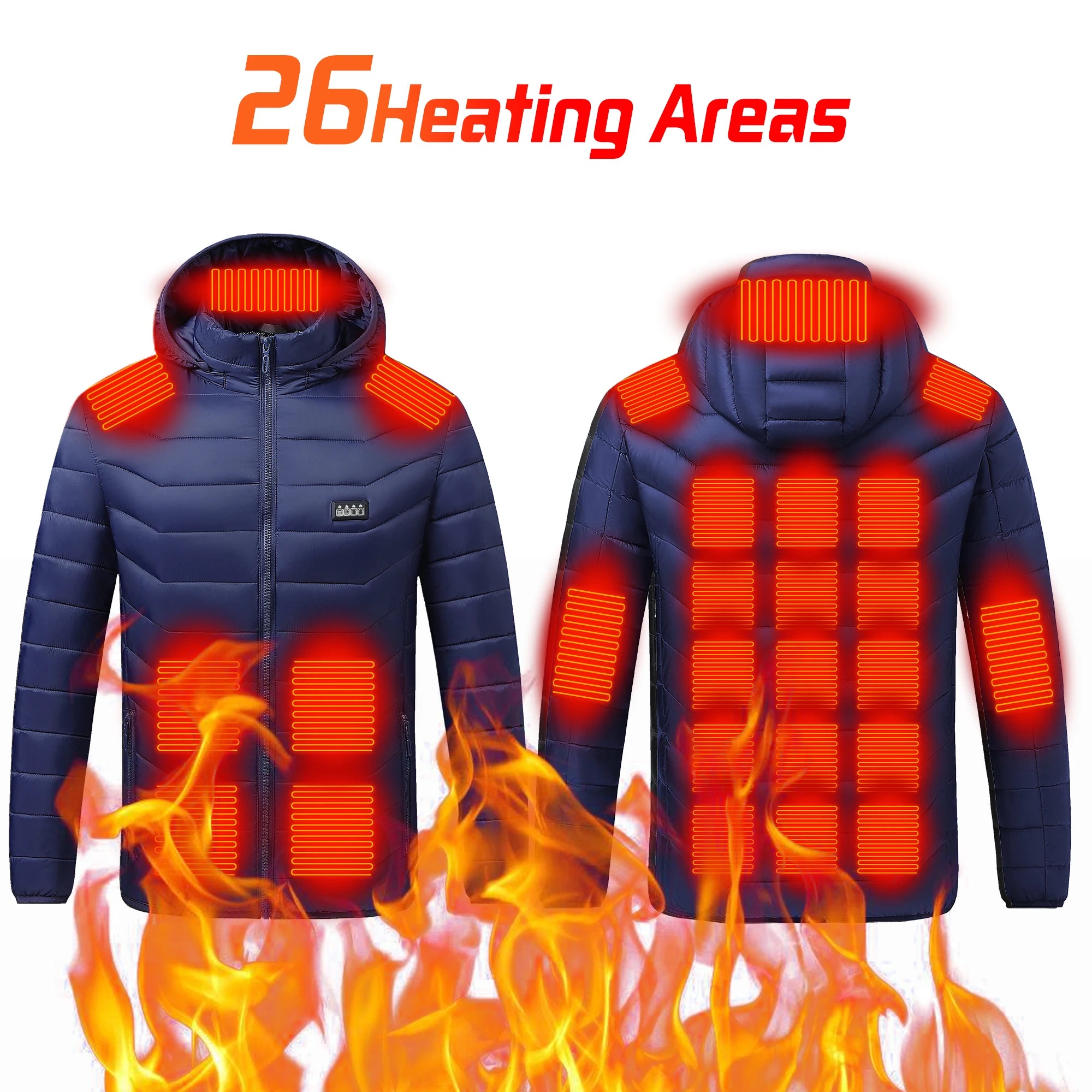 TODWARM Heated Jacket 26 Areas Winter Men's Women's Motorcycle Jacket USB Electric Heating Jacket Heated Vest Moto Thermal Cloth