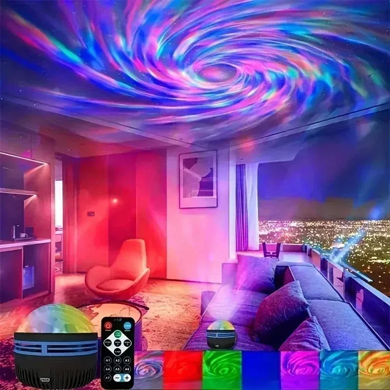 Galaxy Projector Light LED Star Night Lamp with Remote Control Colorful Sky Galaxy Effects Bedroom Kids Room Party Xmas Decor