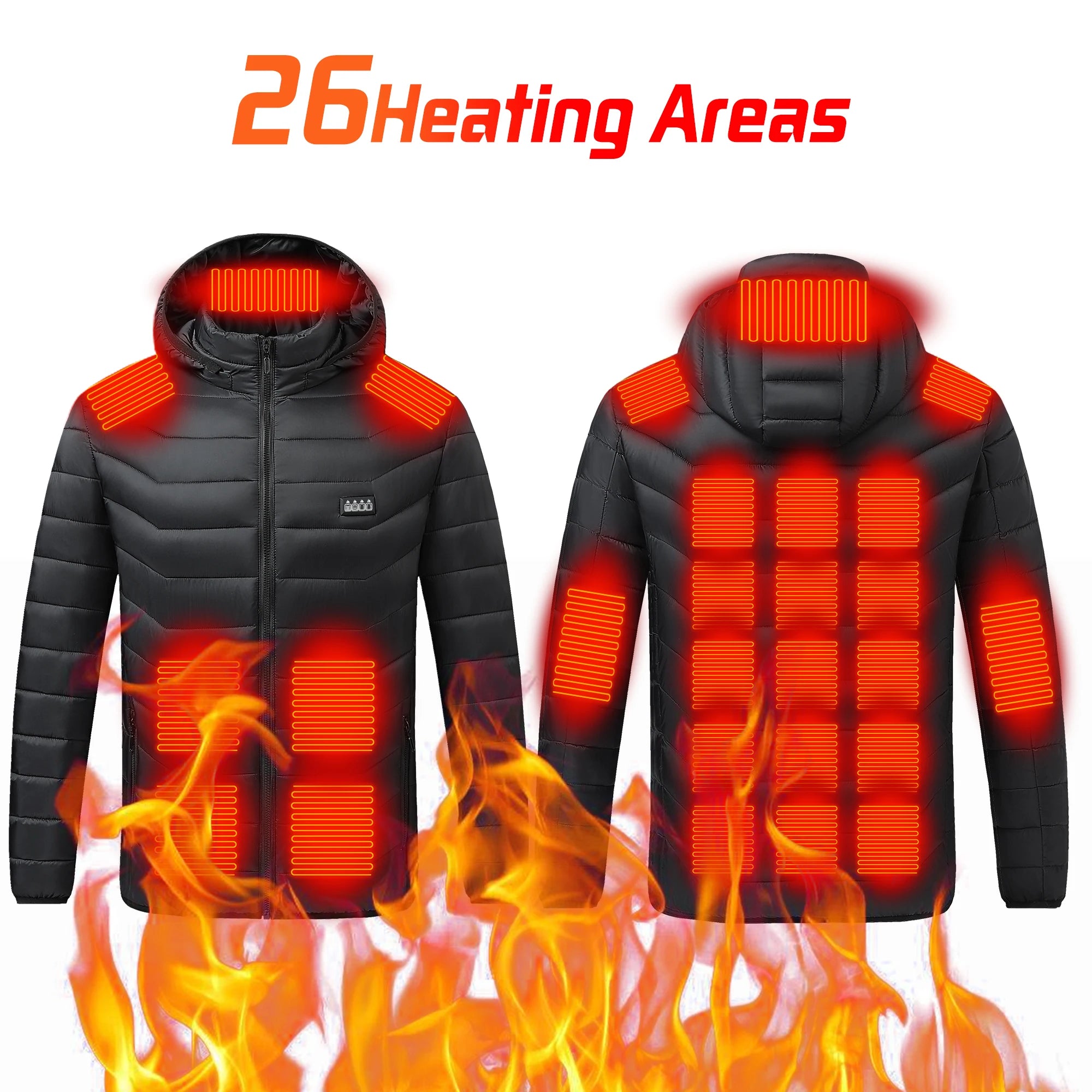 TODWARM Heated Jacket 26 Areas Winter Men's Women's Motorcycle Jacket USB Electric Heating Jacket Heated Vest Moto Thermal Cloth