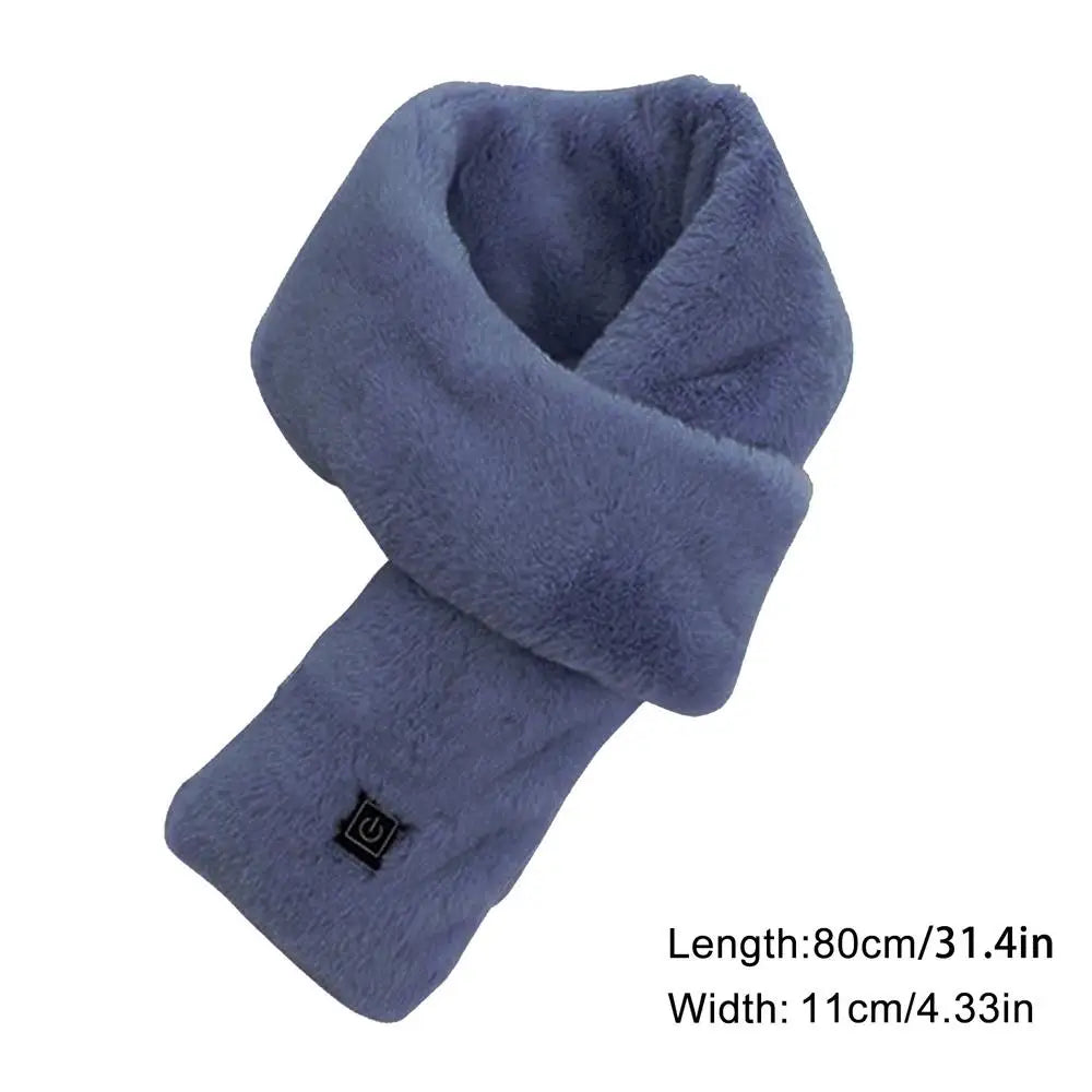 USB Winter Warm Heating Scarf Three-gear Temperature Control Heated Scarf Neck Plus Velvet Wrap Warmer For Outing Cycling